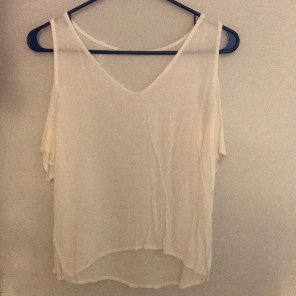 Over the shoulder white top